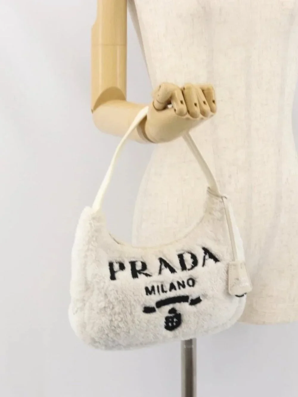 PRADA Hand Pouch Pile White